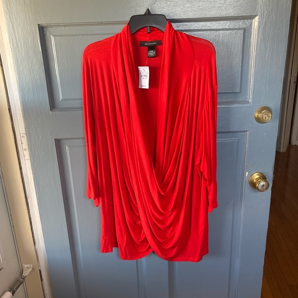 Ashley Stewart Tops - Red Deep Wrap Front Top NWT